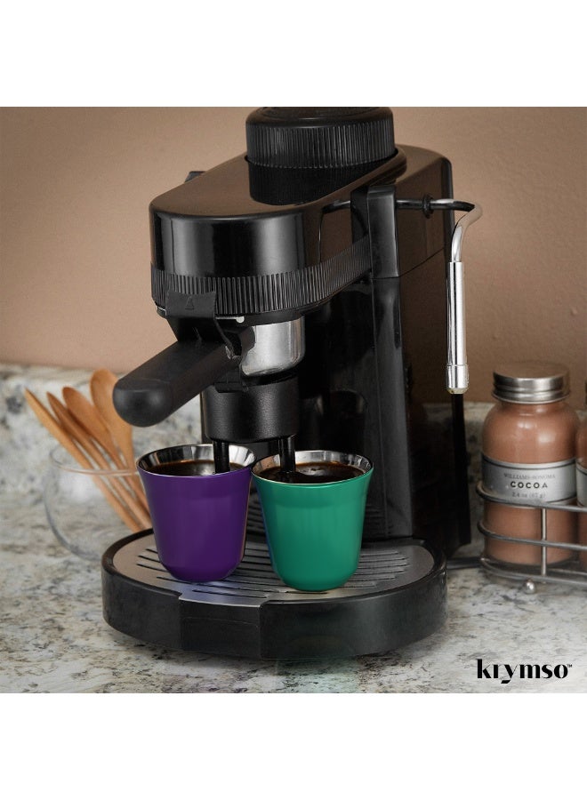KRYMSO 80ml Espresso Cups, Double Wall Vacuum Insulted Stainless Steel Coffee Cup Set for Espresso, Turkish Coffee, Arabian Coffee and Tea, 2 Pack - Image 2