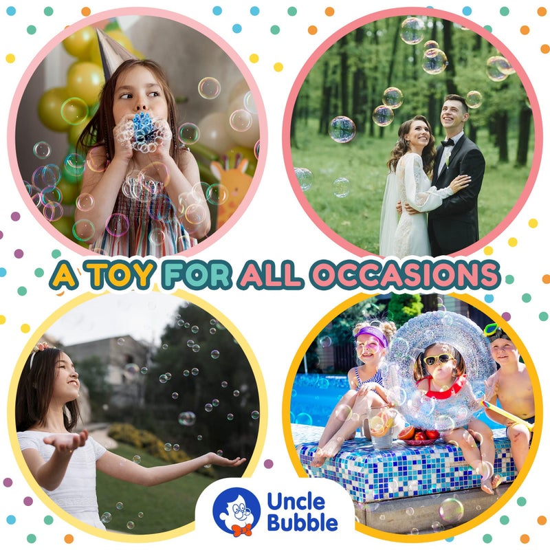 Uncle Bubble Mini Bubble Blower - Non Toxic Plastic Confetti Bubbler, Fun Summer Toys for Kids, Girls and Boys, Blow Thousands of Mini Bubbles in One Breath - Image 5