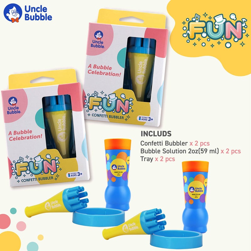 Uncle Bubble Mini Bubble Blower - Non Toxic Plastic Confetti Bubbler, Fun Summer Toys for Kids, Girls and Boys, Blow Thousands of Mini Bubbles in One Breath - Image 4
