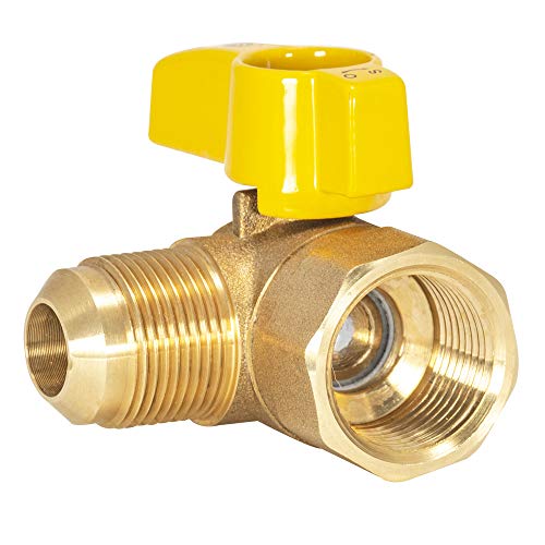 Eastman 3/4 Inch FIP x 5/8 Inch OD Angle Gas Ball Valve with 1/4-Turn Handle, Brass Plumbing Fitting, 60029 - Image 1