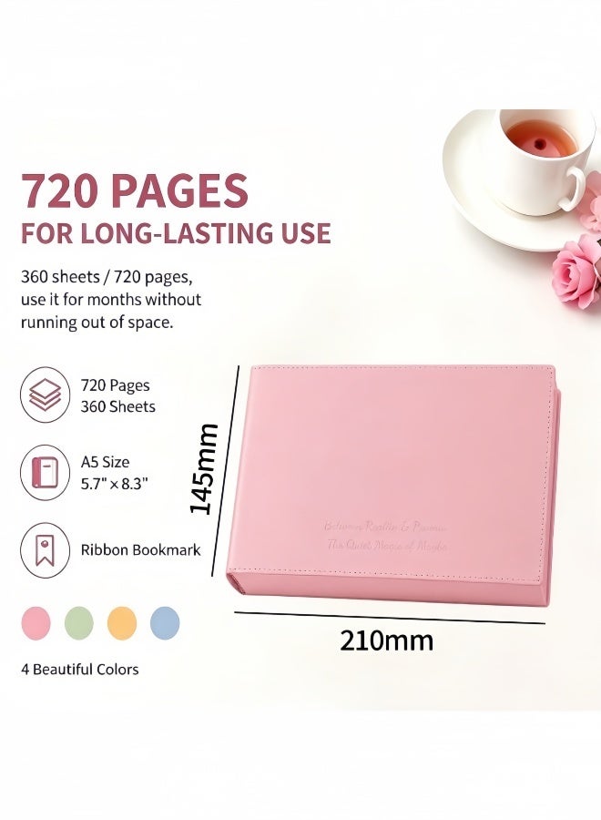 YINPAGE A5 Extra Thick 720 Pages Hardcover Notebook, Colorful 80gsm Paper with Ribbon Bookmark, Large Capacity Diary - Image 5