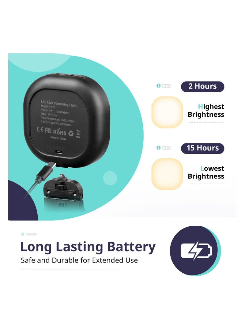 SYOSI LED Selfie Light, Long Time Rechargeable Clip Video Light, 60 LED Video Conference Lighting, Adjusted 3 Light Modes, Clip-on Fill Light Compatible with Cell Phone, iPad, Laptop, TikTok, Video Vlog - Image 5