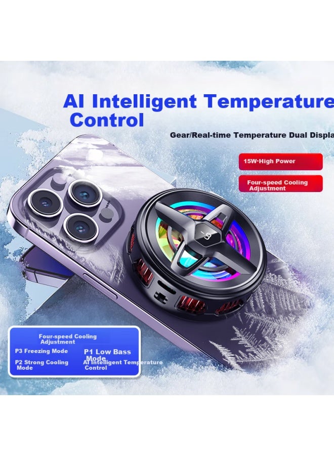Yomo [4-Level Ai Temperature Control, Ice-Creating] Phone Cooling Pad With Temperature Display Dedicated, Semiconductor Cooling Device, Suitable For Apple, Huawei, Xiaomi, Black Shark K25 - Image 4