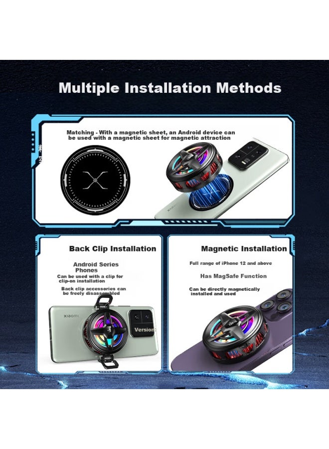 Yomo [4-Level Ai Temperature Control, Ice-Creating] Phone Cooling Pad With Temperature Display Dedicated, Semiconductor Cooling Device, Suitable For Apple, Huawei, Xiaomi, Black Shark K25 - Image 5