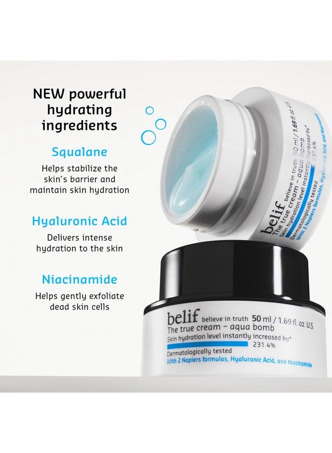 بليف كريم أكوا بومب 25 مل: مرطب يومي خفيف الوزن للوجه، كريم مرطب وممتلئ للوجه، حمض الهيالورونيك، النياسيناميد، السكوالين، لجميع أنواع البشرة، بدون زيوت معدنية للعناية بالبشرة الكورية - Image 2