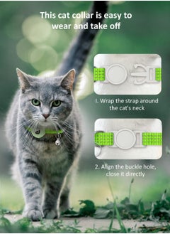 Y&D AirTag Cat Collar, Reflective Kitten Collar Breakaway Air Tag with Holder and Bell, Lightweight Collars for Girl Boy Cats Kittens Puppies (Luminous Green)  - Image 5