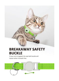 Y&D AirTag Cat Collar, Reflective Kitten Collar Breakaway Air Tag with Holder and Bell, Lightweight Collars for Girl Boy Cats Kittens Puppies (Luminous Green)  - Image 3