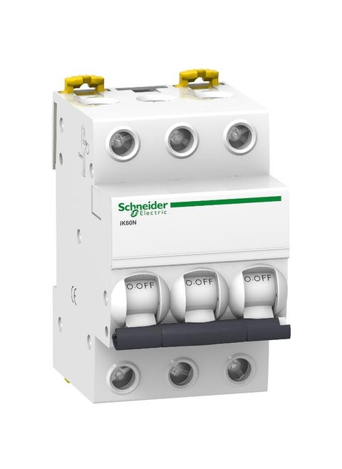 Schneider Electric Miniature Circuit Breaker (Mcb), Acti9 Ik60N, 3P, 63A, C Curve, 6000A (Iec/En 60898-1)