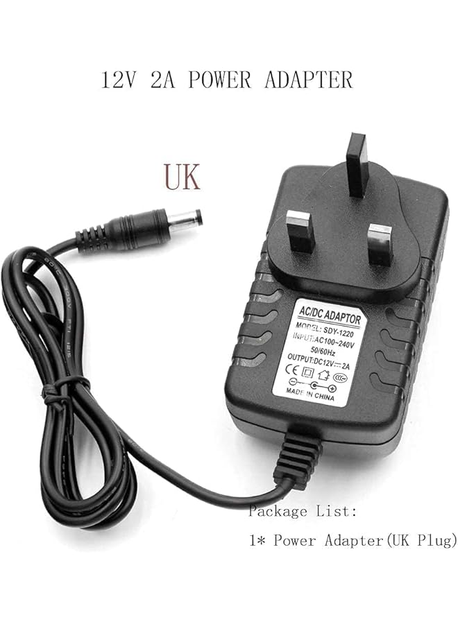 erorex Universal Power Adapter Ac 100 240V Dc 12V 2A Supply Charger Adapter For Led Light Strips Cctv Camera  - Image 2