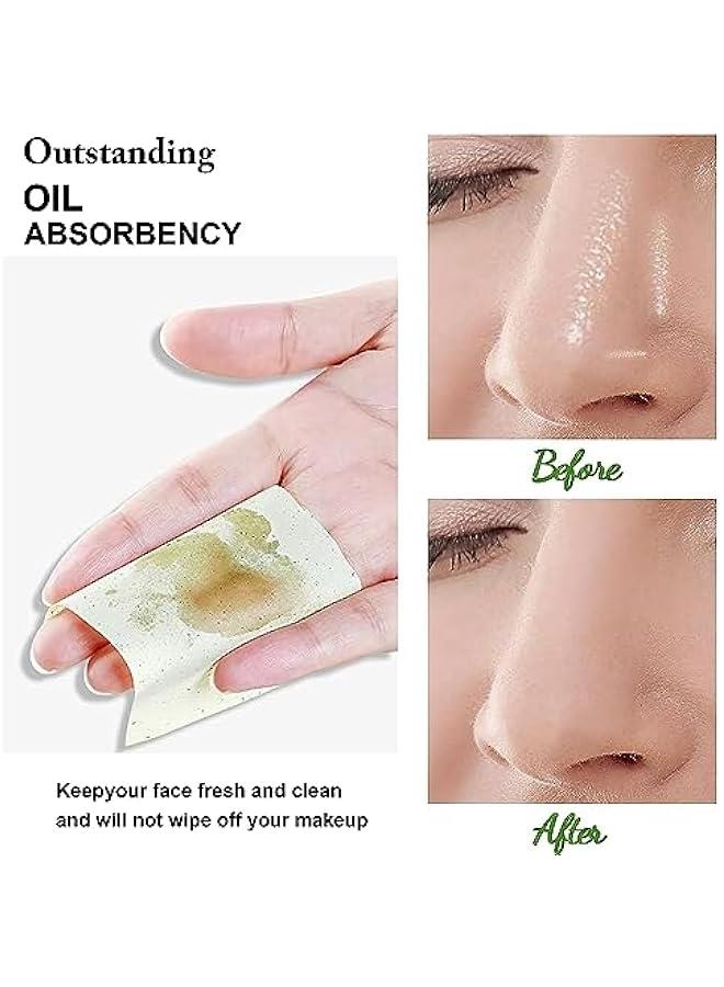 BWSJ Premium Face Oil Blotting Paper for Oil Control with Green Tea and Rose  300 Sheets - Image 4