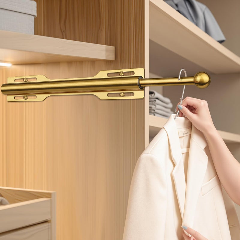 FIRJOY 12" Valet Rod for Closet Pull Out (1 Pack, Brushed Gold) - Image 5