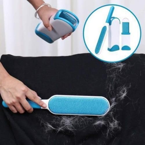 Healing Leaf HLsPet Cat Hair Remover DoubleSided StandardSize Travel Pet Hair Removal Brush SelfCleaning Base Remove Cat and Dog Fur Lint from Carpet Car Seat Couch Clothing Bedding etc - Image 3