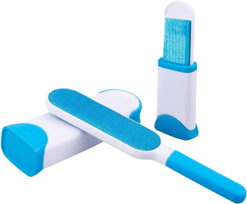 Healing Leaf HLsPet Cat Hair Remover DoubleSided StandardSize Travel Pet Hair Removal Brush SelfCleaning Base Remove Cat and Dog Fur Lint from Carpet Car Seat Couch Clothing Bedding etc - Image 1