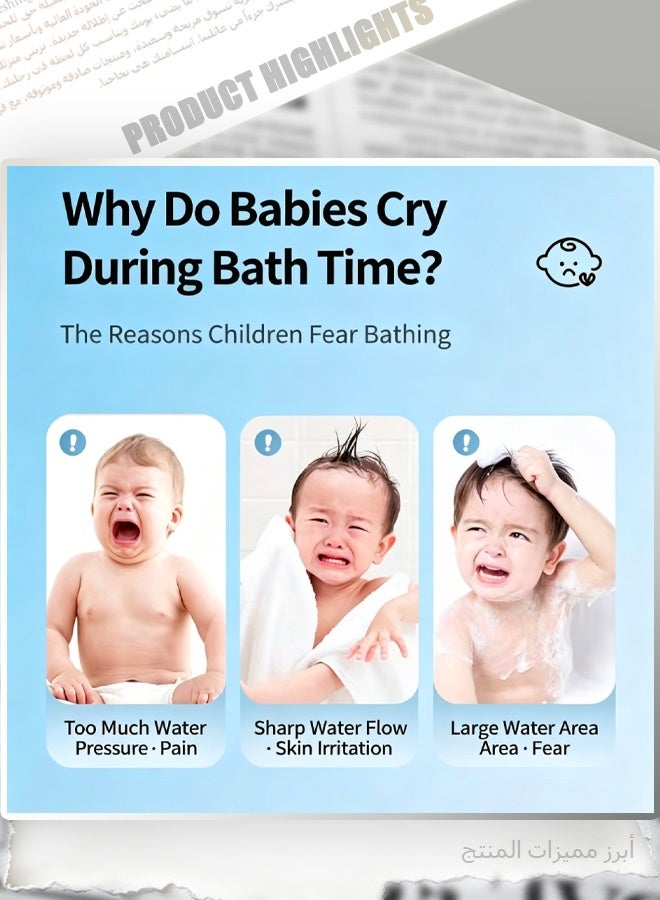 Baby Shower Head for Sensitive Skin, 2 Modes Gentle Stream Handheld Showerhead with One-Touch Pause, Polished Chrome - Image 2