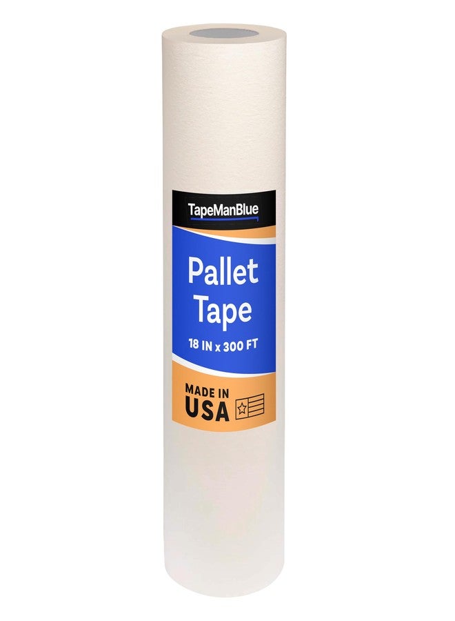 TapeManBlue Pallet Tape for Screen Printing, 18 Inch x 300 Foot Roll, Made in USA, Heavy Duty Platen Masking Tape with Clean Removal to Protect Screen Printing Surfaces and Extend Pallet Life - Image 1