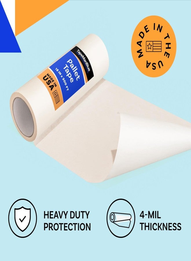 TapeManBlue Pallet Tape for Screen Printing, 18 Inch x 300 Foot Roll, Made in USA, Heavy Duty Platen Masking Tape with Clean Removal to Protect Screen Printing Surfaces and Extend Pallet Life - Image 3