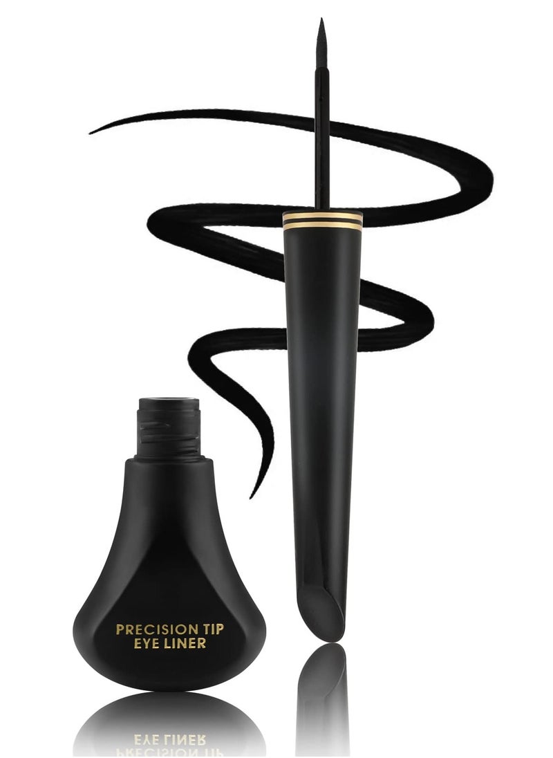 Captaintech 2 PCS Liquid Eyeliner, Highly mented and Waterproof Eyeliner, For Intense Eye Definition, Smear-proof Eyeliner Liquid, Includes Easy Grip Wand and Felt Tip Eyeliner Applicator(Black)  - Image 1