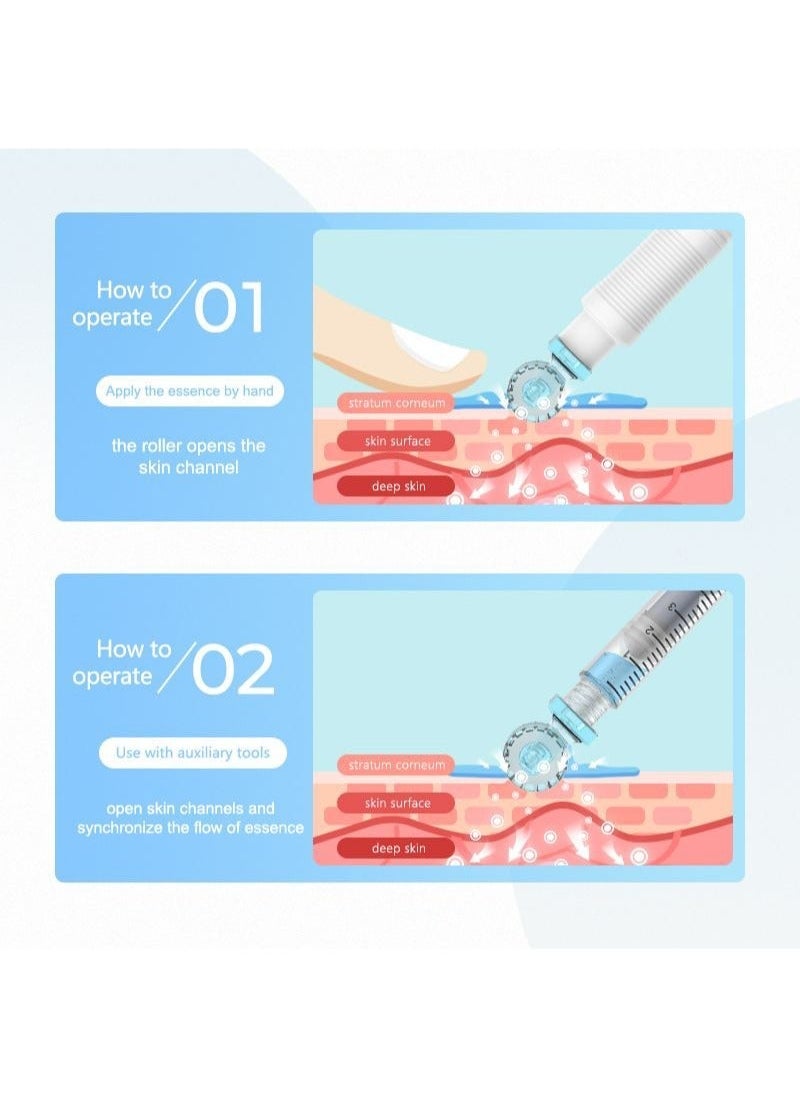 UHOOMA - 3 in 1 Derma Roller Mesotherapy 49 Needles, 64 Needles, 112 Head Microneedles for Skin Treatment, Collagen Stimulation, Anti-motor Acne and Shrinkage Face Lift - 0.25mm - Image 1