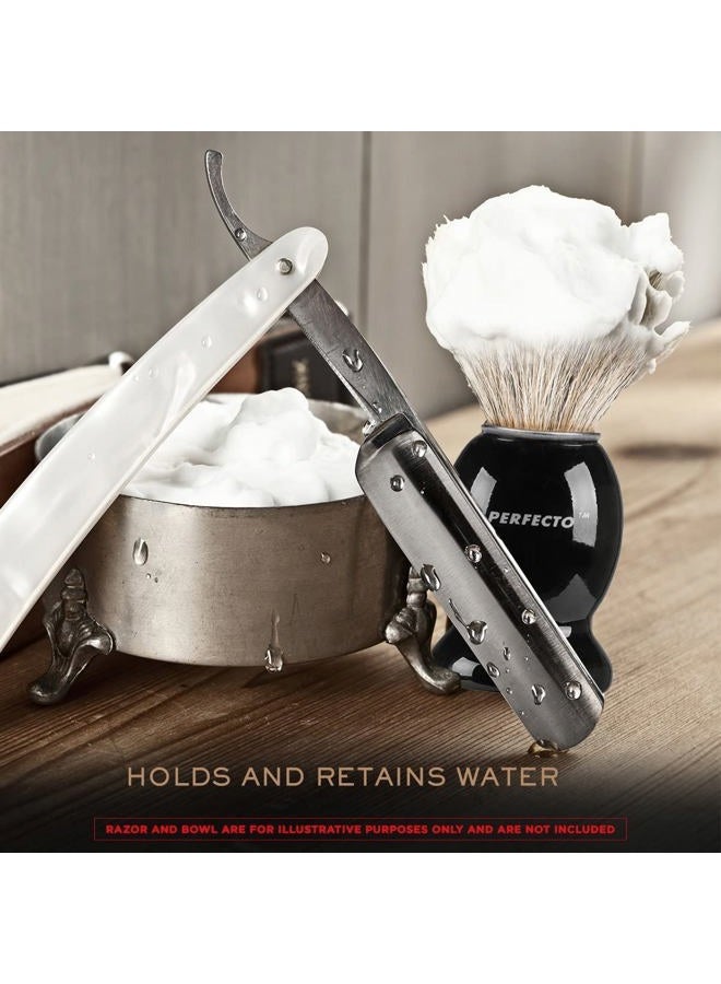 Perfecto 100% Pure Badger Shaving Brush-Black Handle- Engineered for The Best Shave of Your Life. for, Safety Razor, Double Edge Razor, Straight Razor or Shaving Razor, Its The Best Badger Brush. - Image 5
