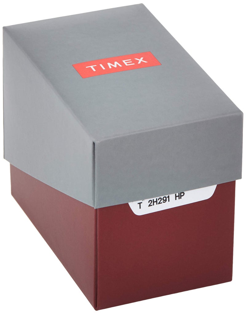 TIMEX ساعة تيمكس النسائية سهلة القراءة 25 مم - علبة بلون الذهب مع قرص أبيض وحزام جلد أسود - Image 5