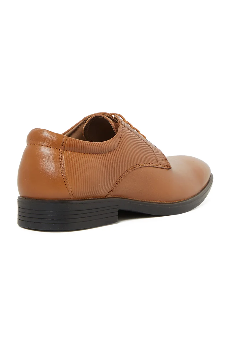 Geoomnii  GEOOMNII Formal Lace Up for Mens – TAN Shoes with Lace Up | Comfortable PU Upper & TPR Sole for Men | Best Price UAE