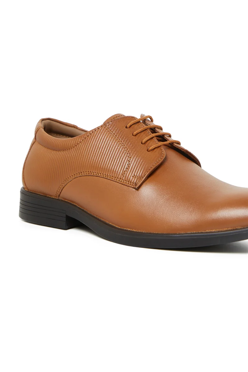 Geoomnii  GEOOMNII Formal Lace Up for Mens – TAN Shoes with Lace Up | Comfortable PU Upper & TPR Sole for Men | Best Price UAE