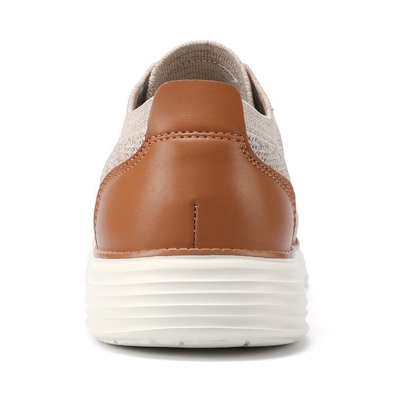VILOCY Men's Fashion Dress Sneakers Casual Walking Shoes Business Oxfords Comfortable Breathable Lightweight Tennis Zapatos para Hombre Beige Tan,US7.5 EU40 - Image 3