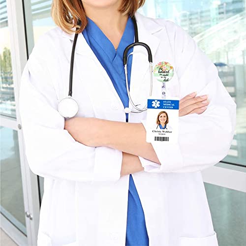 COUKASO Badge Reel Retractable Nurse Badge Holder Cute Name Decorative Badge Reels with Clip on ID Card Holders (3 Pack She Believed She Could So She Did) - Image 5