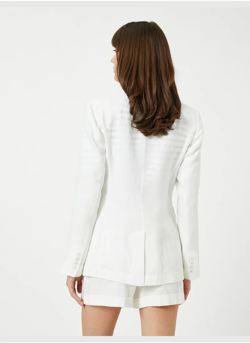 كوتون Linen Blazer Jacket