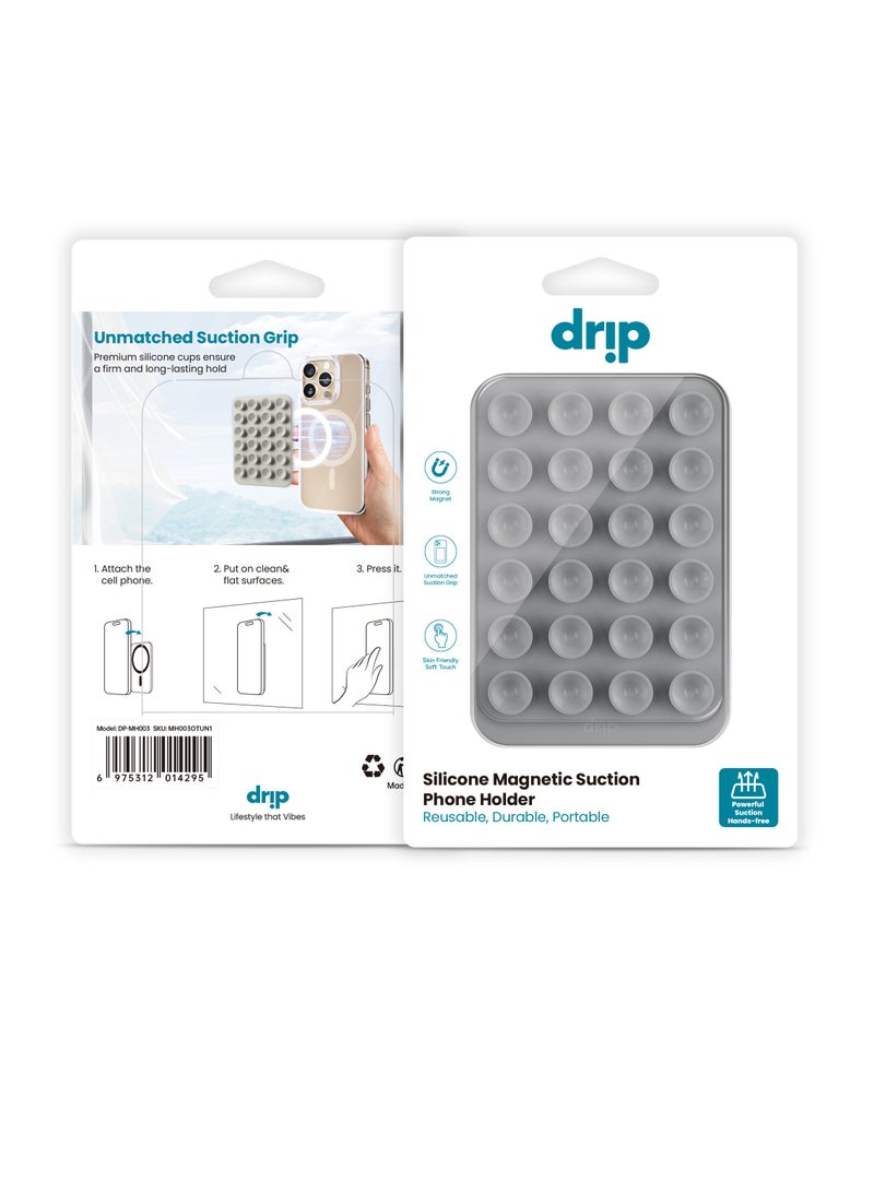 DRIP Silicone Magnetic Suction Phone Holder - MagSafe Compatible, Strong Adhesion, Reusable, Durable, and Portable - Ideal for Flat Surfaces, Mirrors, and Windows - Image 2