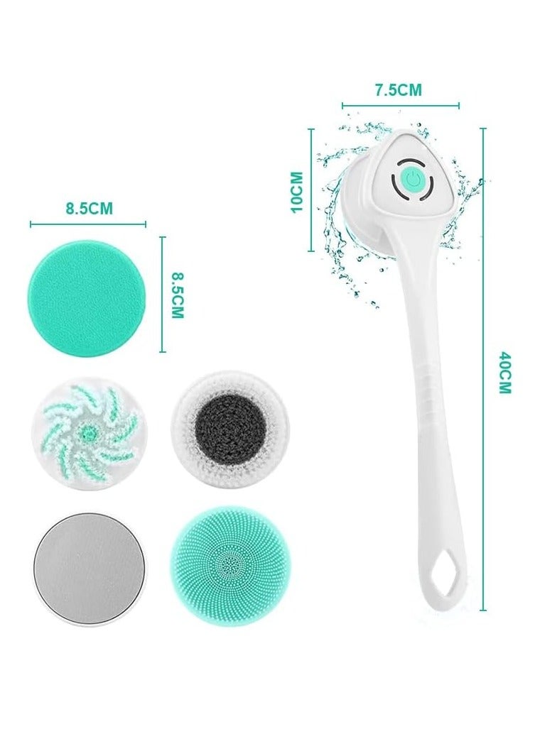 Electric Body Brush, Long Handle Rechargeable Rotating Facial Brush, Deep Cleaning for Shower, Ideal for Women - Image 4