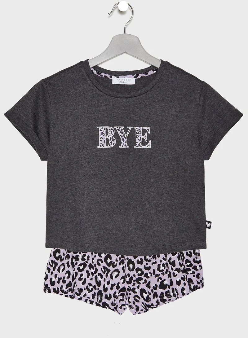 NEW LOOK Teen Slogan Short Pyjama Set