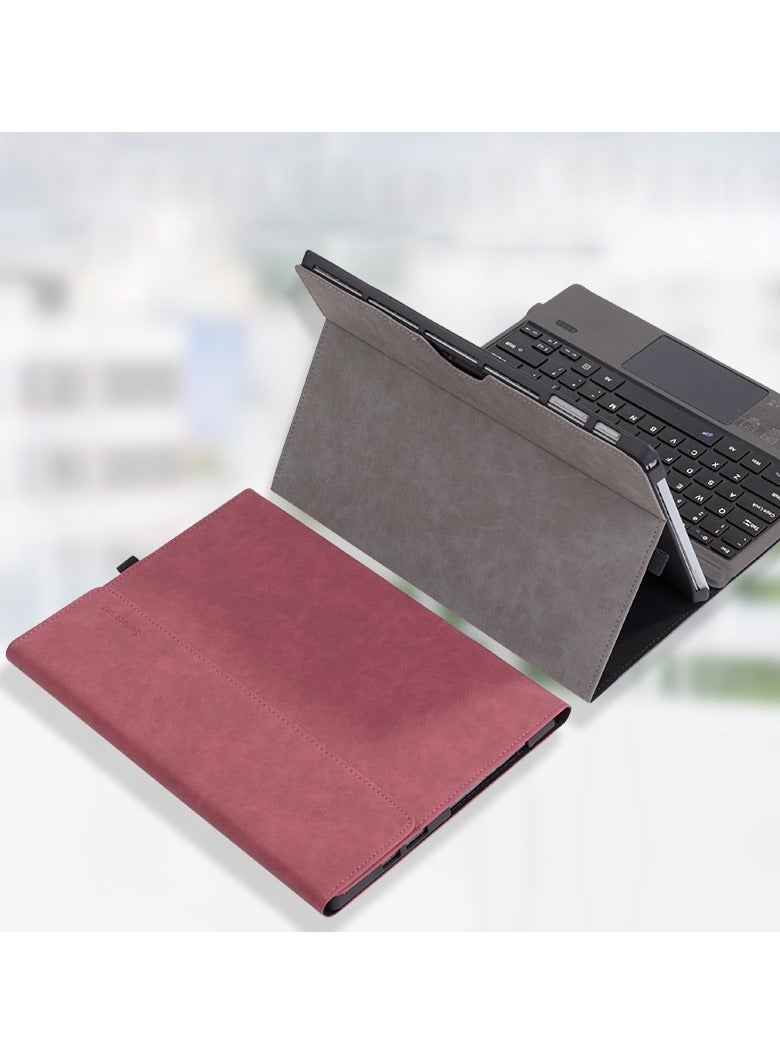 عام غطاء واقي متوافق مع سيرفيس برو 11 (2024) لوحي 13 إنش - غطاء فوليو قابل للطي مقاوم للصدمات، غطاء أعمال مع حامل قلم - Image 2