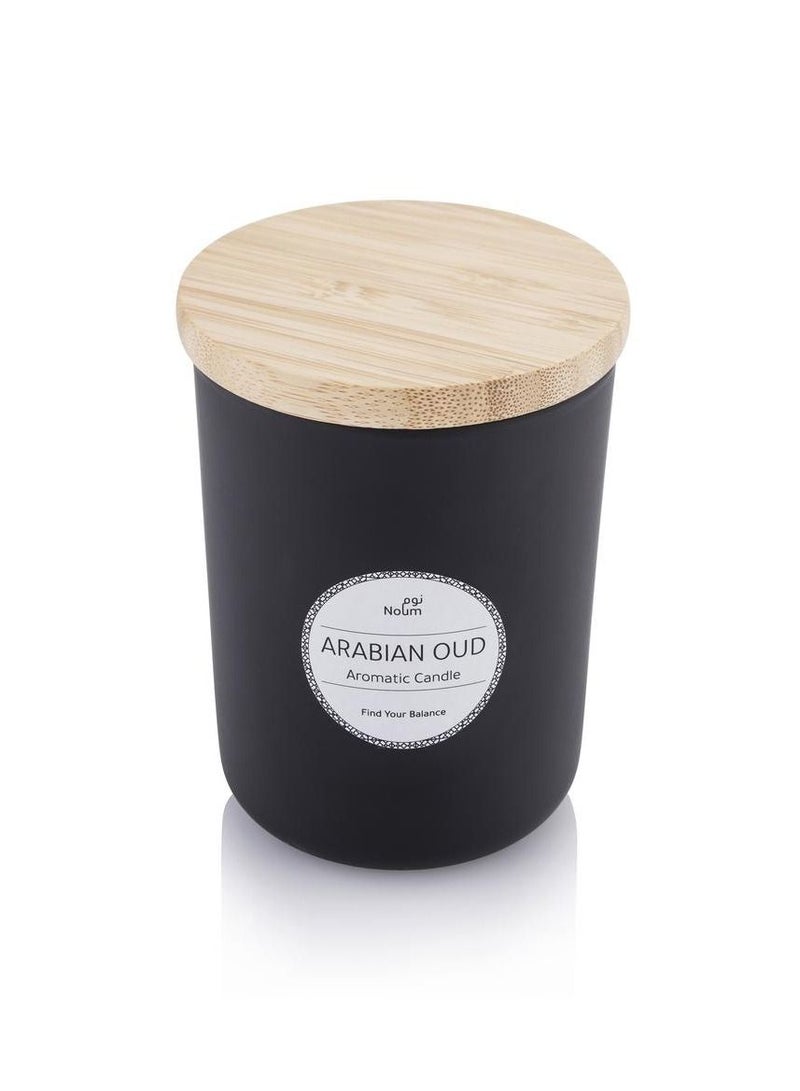 Eco-neutral Premium scented candles for home, Oud Scented Candles Gift set in glass jar with Bamboo Lid bath body works gift set for women (Black)  - Image 1