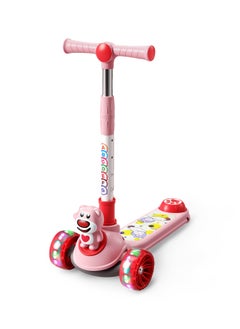 LB Kids 3-Wheel Scooter with LED Light-Up Wheels, Adjustable Handlebar, and Cartoon Design – Toddler Kick Scooter for Boys & Girls 