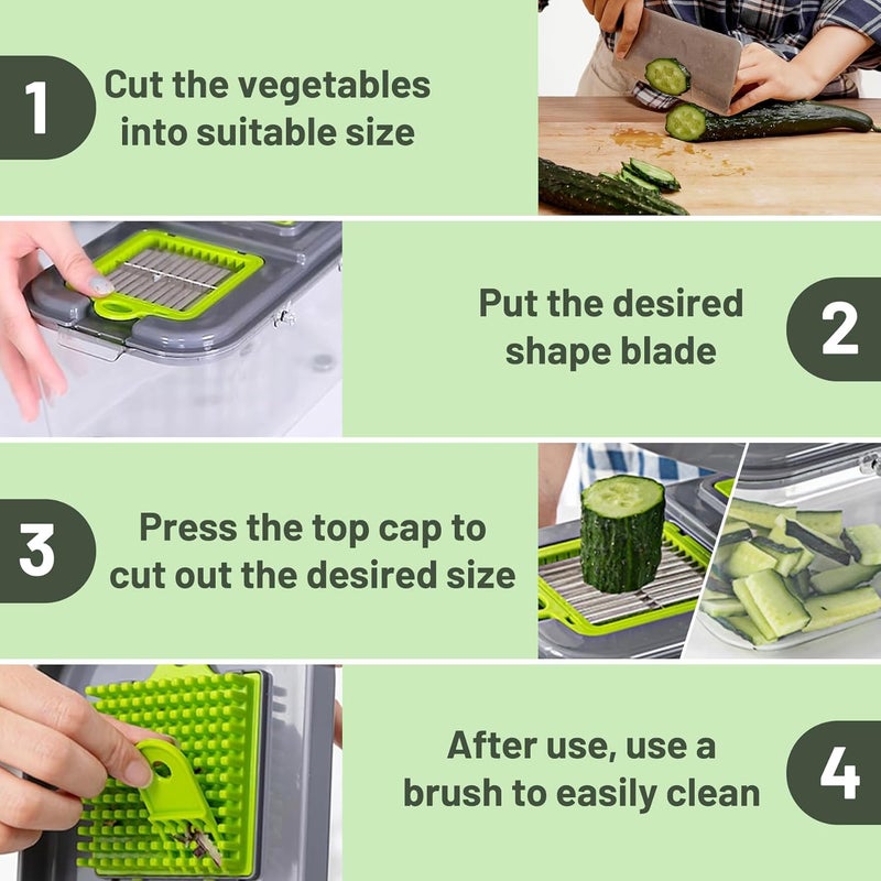ALKAYAN Vegetable Chopper, 22Pcs Multifunctional Food Chopper, Professional Onion Cho... - Image 4
