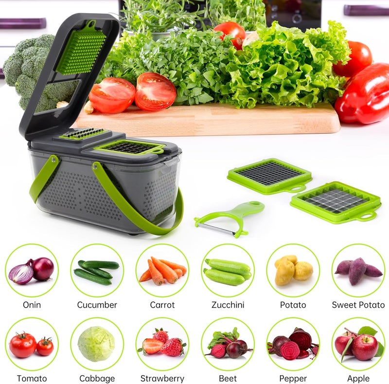 ALKAYAN Vegetable Chopper, 22Pcs Multifunctional Food Chopper, Professional Onion Cho... - Image 2