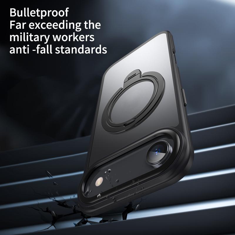 إيروريكس جراب هاتف iPhone Air ذو الحلقة المزدوجة MagSafe المغناطيسي (أسود غير لامع) - Image 4