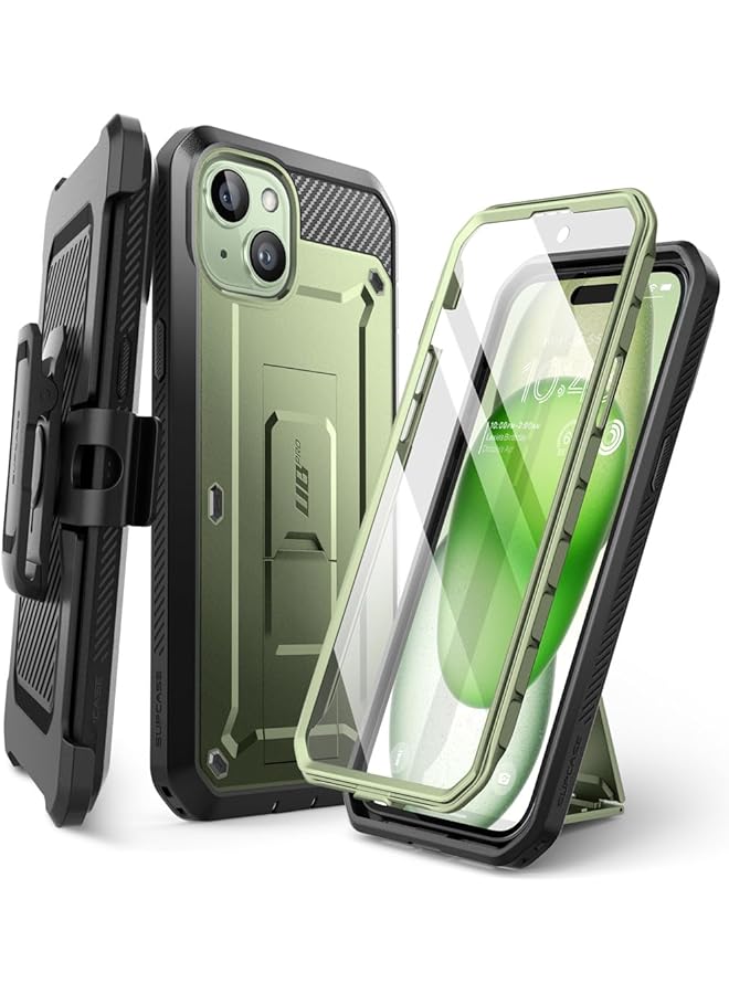 SupCase Unicorn Beetle Pro Case For Iphone 15 6.1 Inch Built In Screen Protector And Kickstand And Belt Clip Heavy Duty Rugged Case Guldan - Image 1