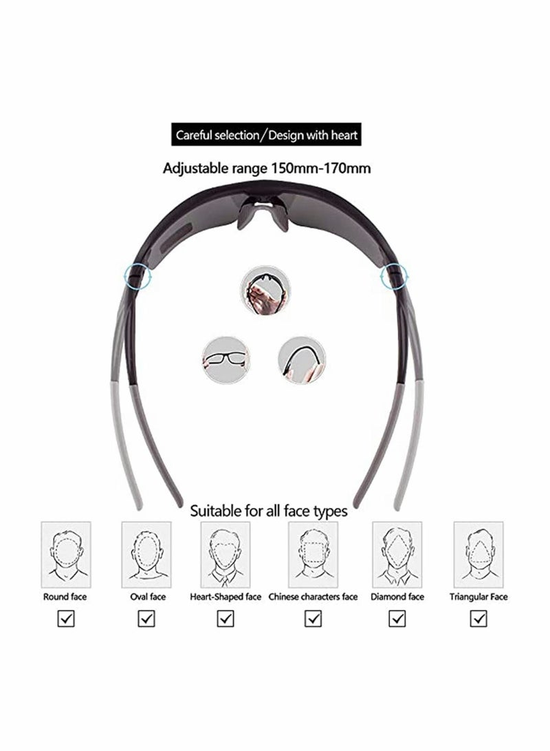 SYOSI نظارات شمسية رياضية مستقطبة، بعدسات قابلة للتبديل، للرجال والنساء، نظارات ركوب الدراجات، البيسبول، الجري، الصيد، الجولف، القيادة، الأنشطة الخارجية، الدراجات الجبلية، نظارات شمسية للدراجات على الطرق - Image 5