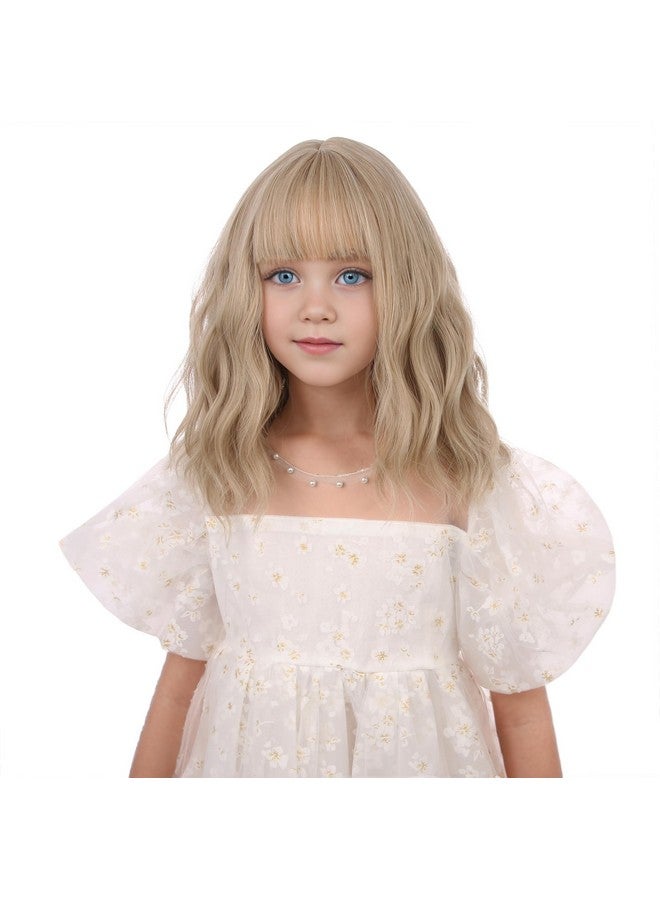 DUDUWIG Kids Short Mix Blonde Wavy Curly Wigs Girls Blonde Wig with Bangs Synthetic Cosplay Hair Wig for kids Children - Image 3
