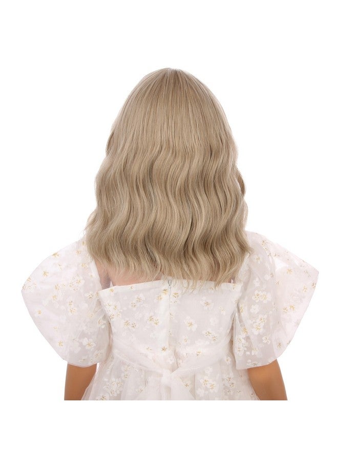 DUDUWIG Kids Short Mix Blonde Wavy Curly Wigs Girls Blonde Wig with Bangs Synthetic Cosplay Hair Wig for kids Children - Image 4
