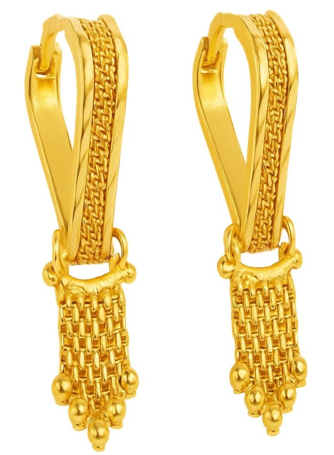 smarnn Gold Plated Bali Hoops for Women Girls (Style 13) - Image 1
