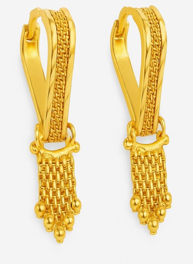 smarnn Gold Plated Bali Hoops for Women Girls (Style 13) - Image 2