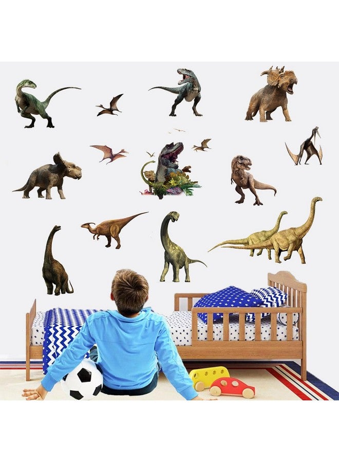 WOYINIS 3D Watercolour Dinosaur Kids Wall Stickers Peel and Stick Removable Wall Decals for Kids Nursery Bedroom Living Room - Image 1