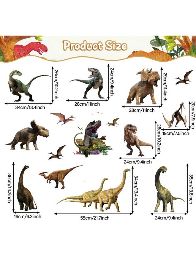 WOYINIS 3D Watercolour Dinosaur Kids Wall Stickers Peel and Stick Removable Wall Decals for Kids Nursery Bedroom Living Room - Image 3