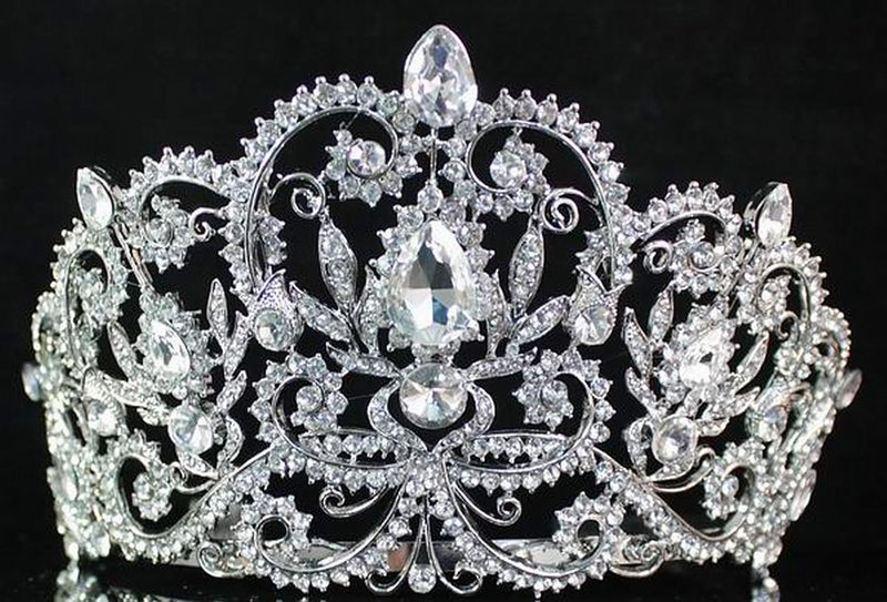 Janefashions Victorian Clear White Austrian Rhinestone Crystal Tiara Crown With Hair Combs Princess Queen Headband Headpiece Jewelry Beauty Contest Birthday Bridal Prom Pageant T1505 (Clear) - Image 3