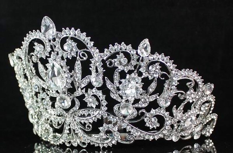 Janefashions Victorian Clear White Austrian Rhinestone Crystal Tiara Crown With Hair Combs Princess Queen Headband Headpiece Jewelry Beauty Contest Birthday Bridal Prom Pageant T1505 (Clear) - Image 4