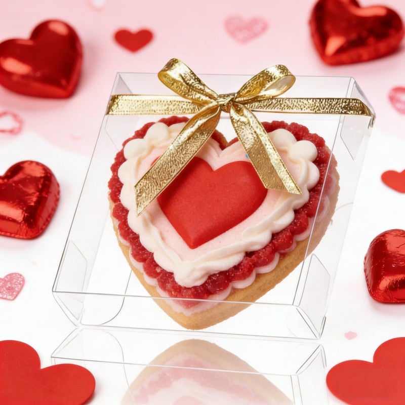 JCXGRVC 30 Pack 4x4x1.2inch Clear Single Cookies Boxes with Full Window Macaron Boxes Browines boxes Small Treat Boxes Candy Boxes Mini Pie Boxes for Wedding Birthday Party - Image 3