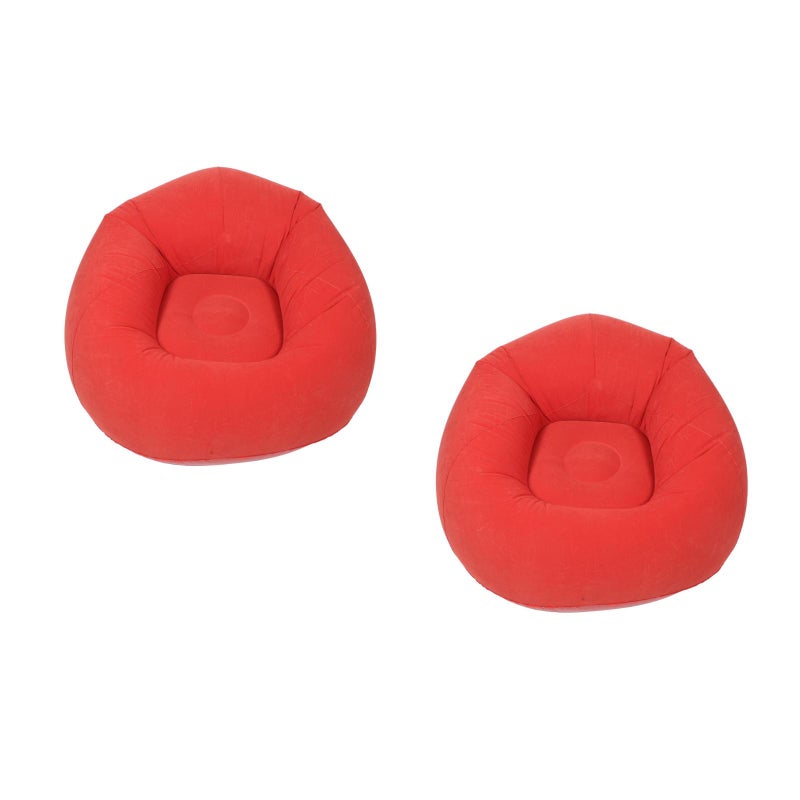 2pcs Bean Bag Chairs for Adults Inflatable Chairs with Electric Air Pump,Blow up Couch Folding Inflatable Couch Lazy Sofa for Reading Living Room Rosy - Image 1